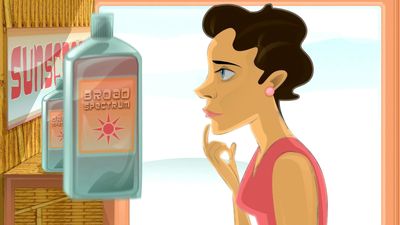 How does sunscreen work to protect skin?