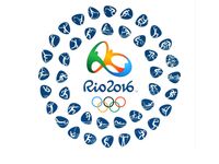 Logo of the 2016 Summer Olympic Games with kinds of sport in Rio de Janeiro, Brazil, from August 5 to August 21, 2016, printed on paper.