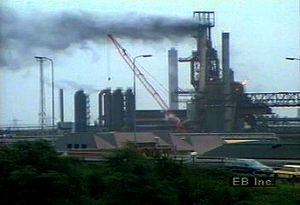 Survey the industrial landscape and Port Talbot urban area of urban South Wales, United Kingdom