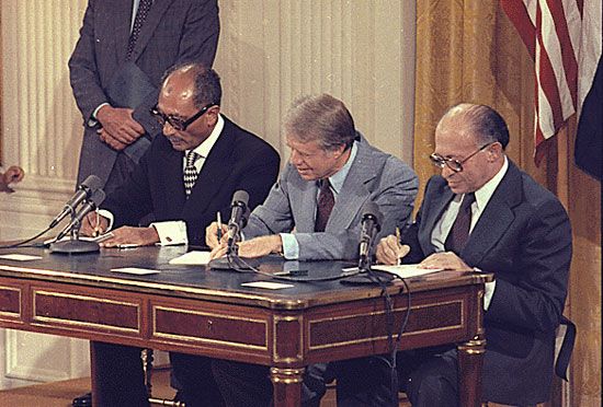 Anwar Sadat, Jimmy Carter, and Menachem Begin