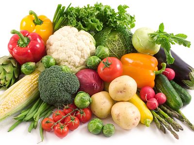 Pile of vegetables (food group, vitamins, nutrition, nutritional, plants)