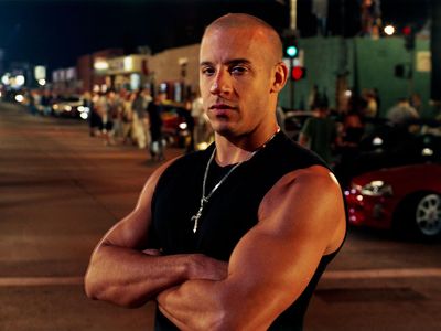 Vin Diesel in the motion picture film The Fast and Furious (2001); directed by Rob Cohen. (movies, cinema)