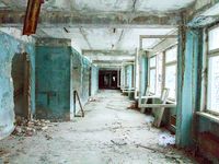 Abandoned school in Pripyat in the explosion at the Chernobyl nuclear plant