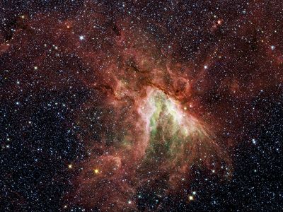 M17, the Swan Nebula, is a star-making cloud in the constellation Sagittarius.