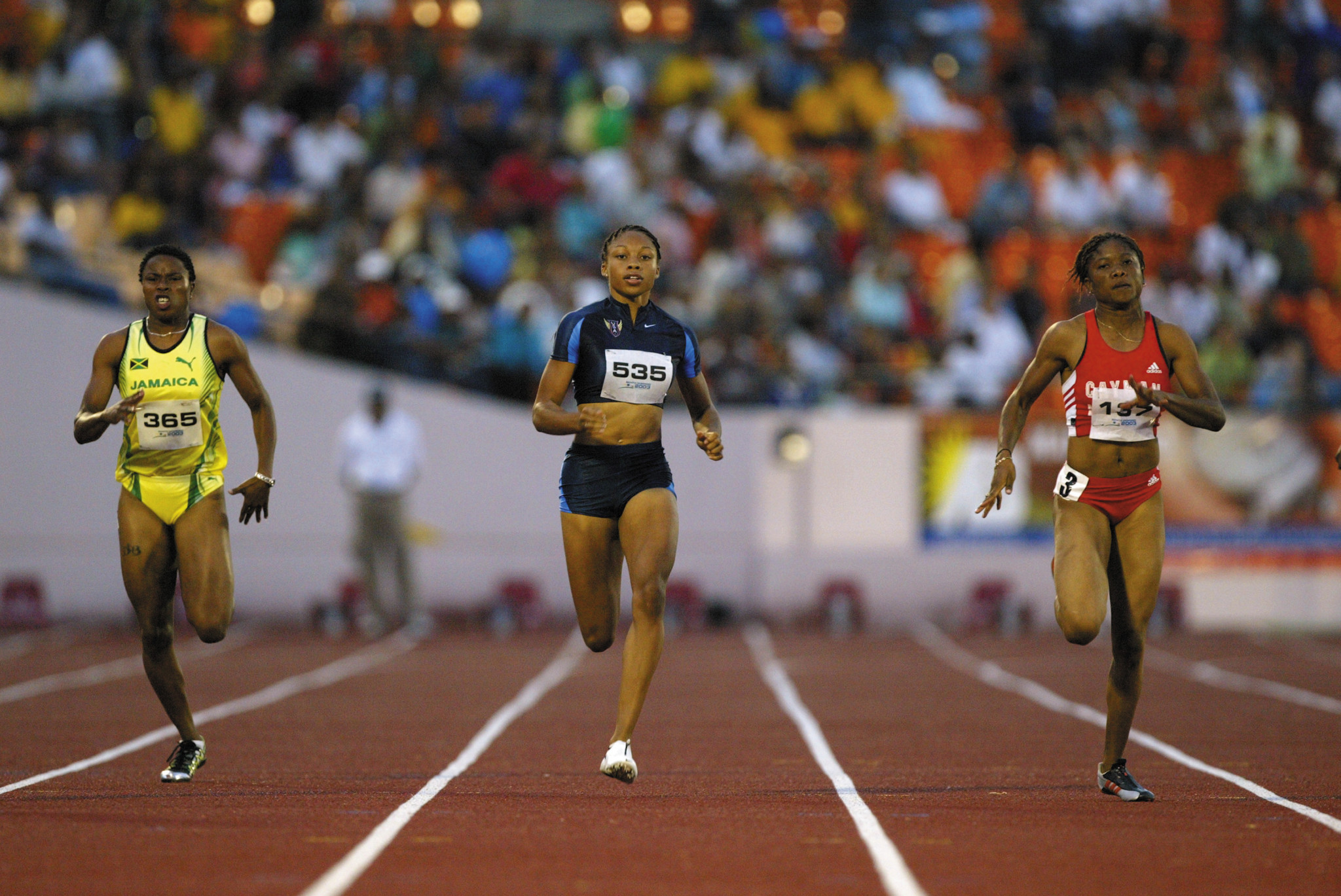 Cydonie Mothersille, right, won gold for the Cayman Islands at the 2010 Commonwealth Games ©Getty Images