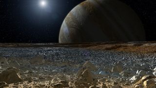 Artist's Concept of Surface of Jupiter Moon Europa