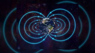 Magnetic field of Earth. Real textures for Earth get from NASA. alxpin via Getty Images