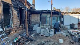 Дом сгорел в Уральске
