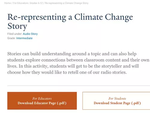 Re-representing a Climate Change Story