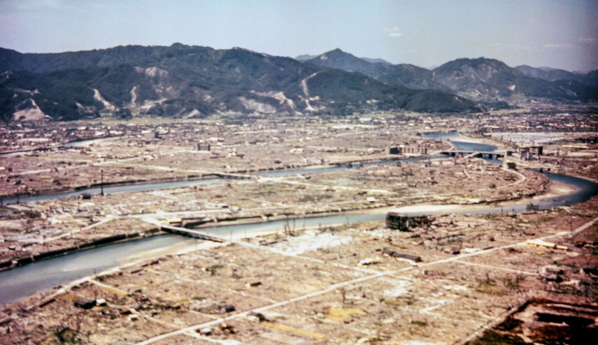 Hiroshima, Japan, after the dropping of the atom bomb, in August 1945.