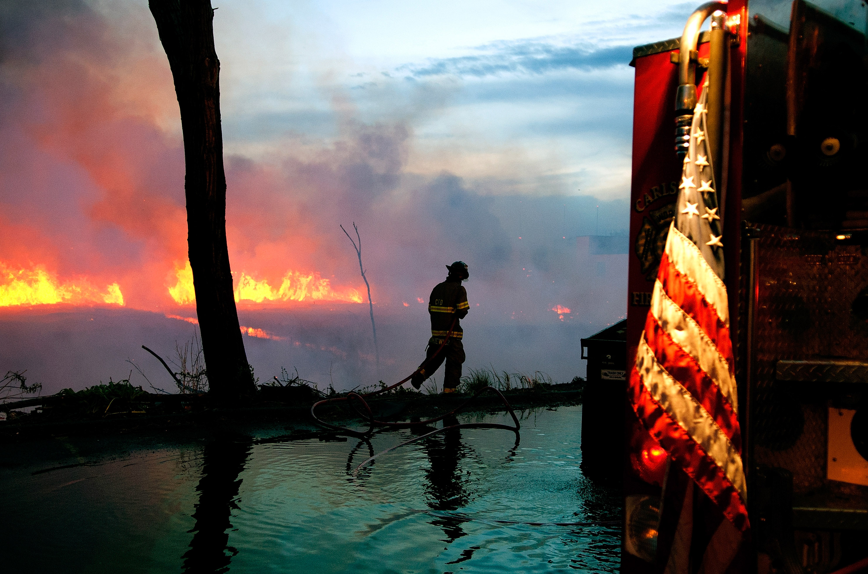 Wildfires Encroach On New Jersey’s Meadowlands