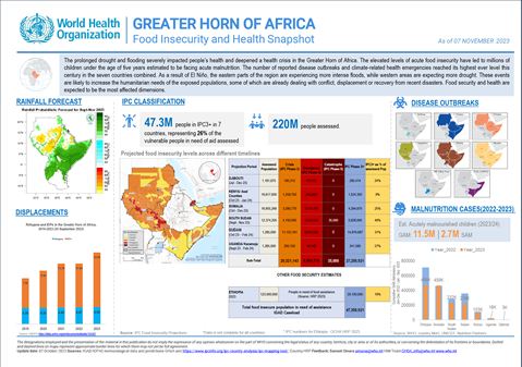 Snapshot: Greater Horn of Africa food insecurity and health - grade 3 emergency: 7 November 2023