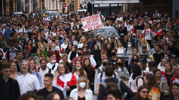 Участники студенческой акции протеста в Минске