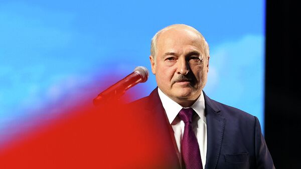 Президент Белоруссии Александр Лукашенко во время выступления в Минске