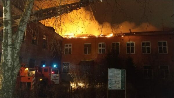 На месте пожара  в подмосковном Красноармейске