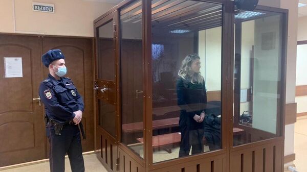 Уроженка Украины Ольга Бендас, задержанная за нападение на сотрудников Росгвардии на несогласованной акции в Москве 23 января