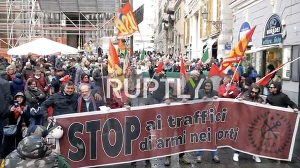 Митинг в Италии против продажи Украине оружия