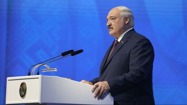 Президент Белоруссии Александр Лукашенко во время послания к Национальному собранию