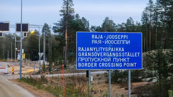 Контрольно-пропускной пункт на финляндско-российской границе у посёлка Ивало в общине Инари провинции Лаппи в Финляндии