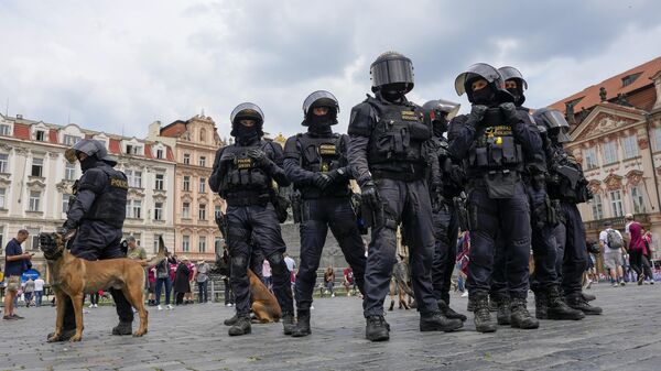 Сотрудники полиции Чехии в центре Праги