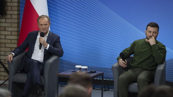 Премьер-министр Польши Дональд Туск и президент Украины Владимир Зеленский в Киеве