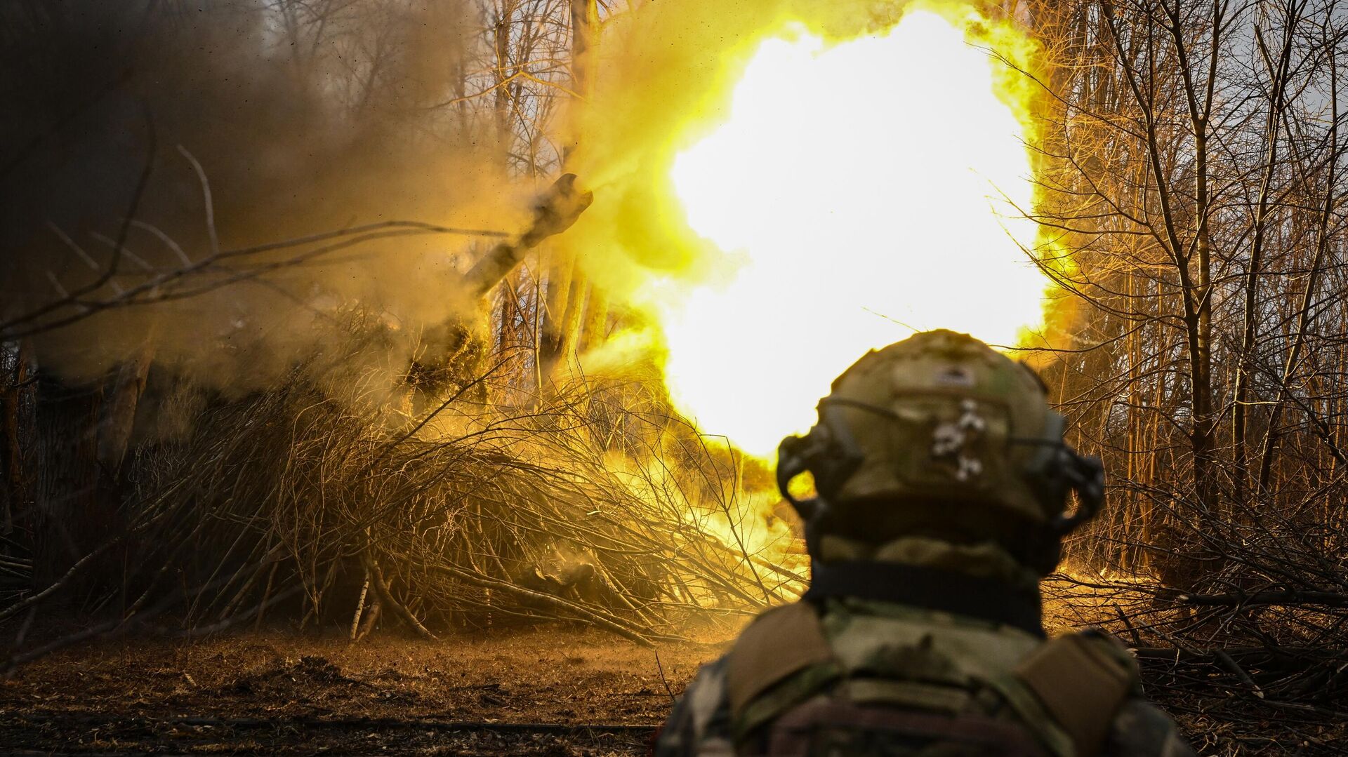 Боевая работа САУ Акация Центрального военного округа по позициям ВСУ - РИА Новости, 1920, 23.03.2024