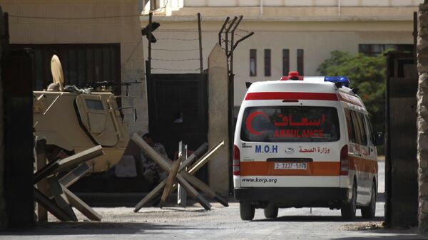 Автомобиль скорой помощи на КПП Рафах. Архивное фото