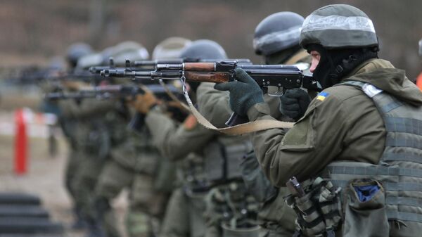 Военнослужащие Национальной гвардии Украины во время обучения по методике НАТО
