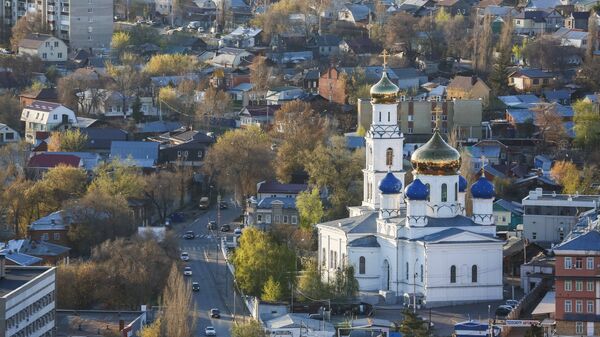 Вид на храм Сошествия Святого Духа на Апостолов в Саратове