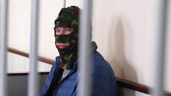 Задержанный Федеральной службой безопасности Александр Воробьев в Лефортовском суде Москвы. 5 июля 2019