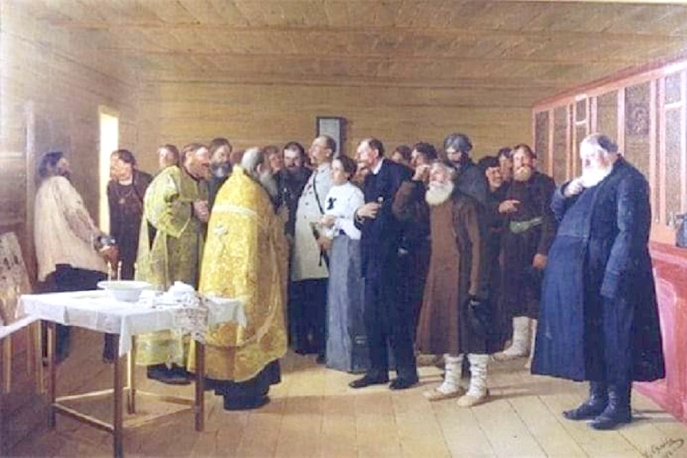 Николай Орлов (1863 - 1924). Освящение водочного магазина, 1904.