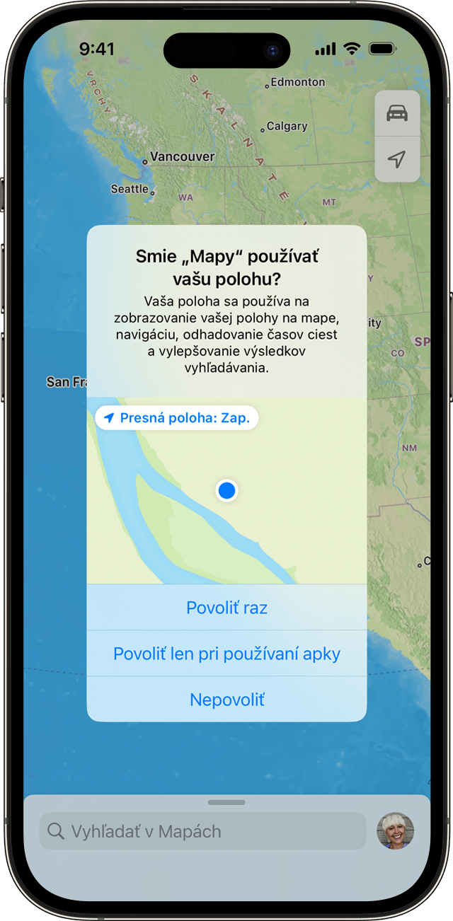 Apka vyžadujúca prístup k informáciám o vašej polohe počas používania apky na iPhone