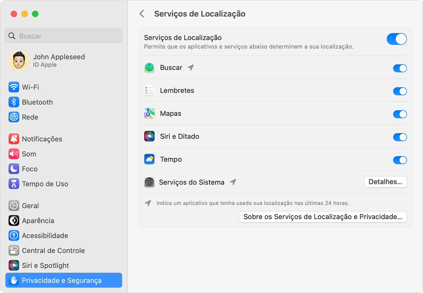 No macOS, bloqueie os anúncios baseados em localização.