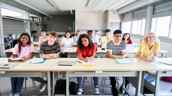 Multi-ethnic class of school children