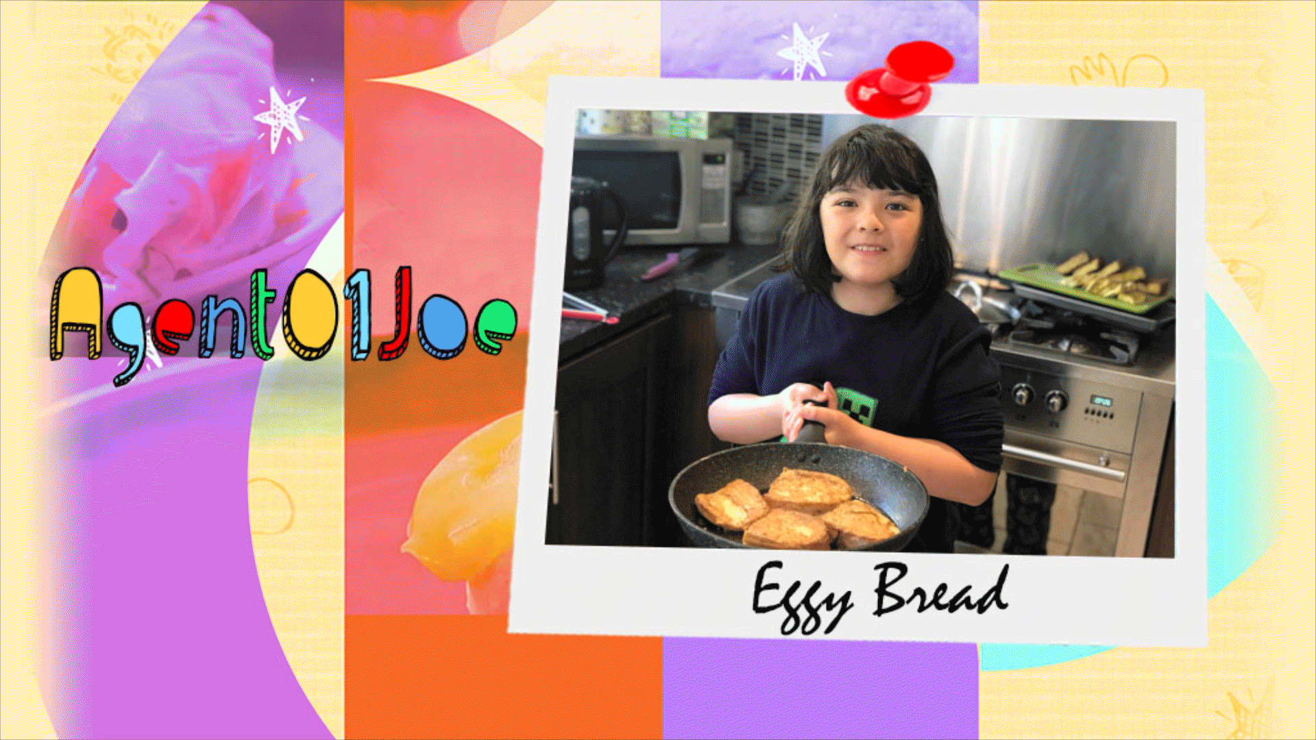 A girl shows a plate of eggy bread that she has made.