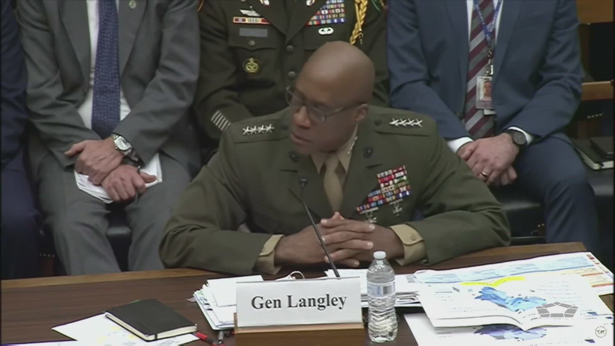 Army Gen. Michael E. Kurilla, commander of U.S. Central Command; Marine Corps Gen. Michael E. Langley, commander of U.S. Africa Command; and Celeste Wallander, assistant secretary of defense for international security affairs, testify about military posture and national security challenges in the Middle East and Africa during a hearing before the House Armed Services Committee.