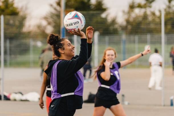 A game of outdoor netball