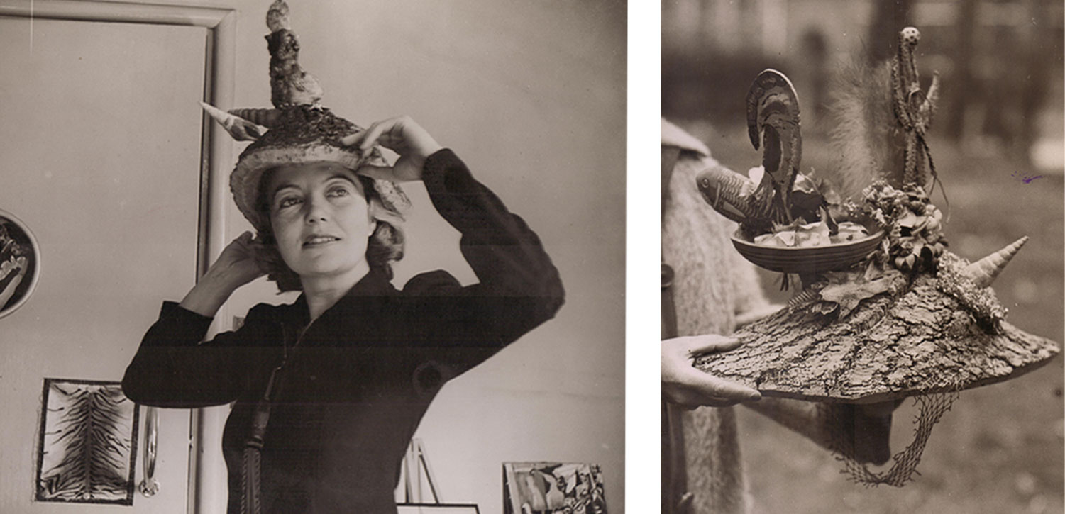 Photographs of Agar wearing 'Ceremonial Hat for Eating Bouillabaisse'