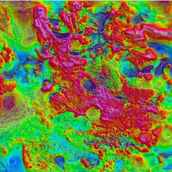 Earth MRI - Shaded relief map of high-resolution magnetic anomaly data over southeast Missouri flown for the Earth MRI project.