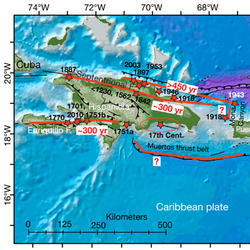 Topography and bathymetry map of the Northeastern Caribbean. 