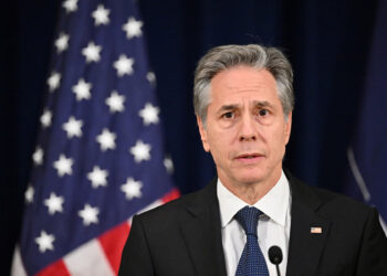 US Secretary of State Antony Blinken speaks during a press conference with NATO Secretary General Jens Stoltenberg at the State Department in Washington, DC, on January 29, 2024. US Secretary of State Antony Blinken on Monday issued a dire warning that Ukraine's territorial gains against Russia were at risk without new aid approved by Congress. (Photo by Mandel NGAN / AFP) (Photo by MANDEL NGAN/AFP via Getty Images)