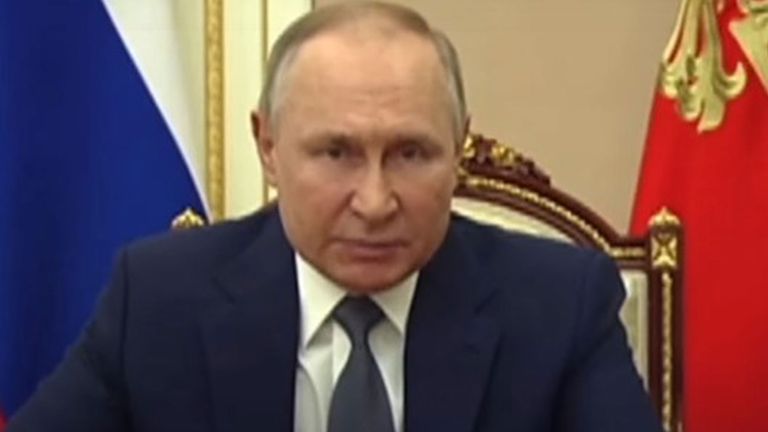 Vladimir Putin speaking on Russian television