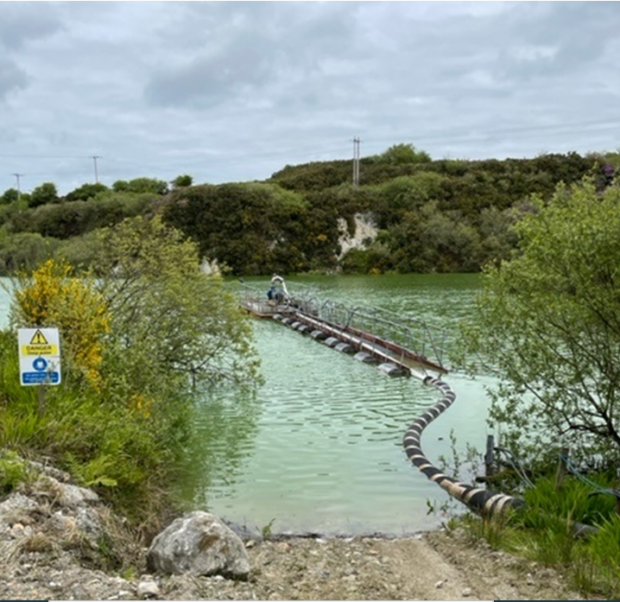 A pontoon at Gothers Pit.