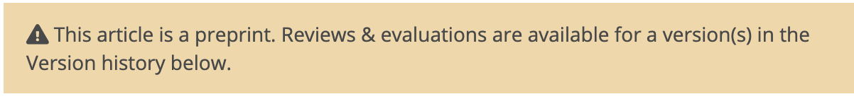 Reviews and evaluation notification banner with version history