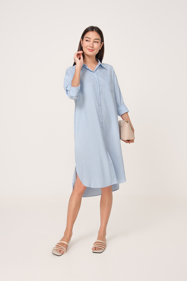 Nanda Striped Midi Shirt Dress