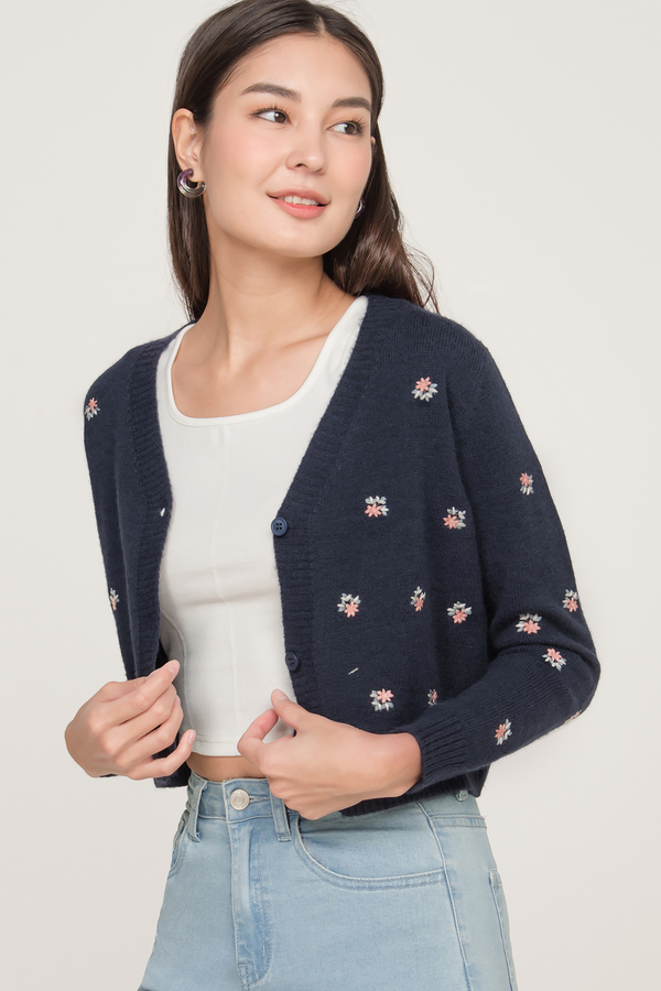 Emery Embroidered Knit Cardigan