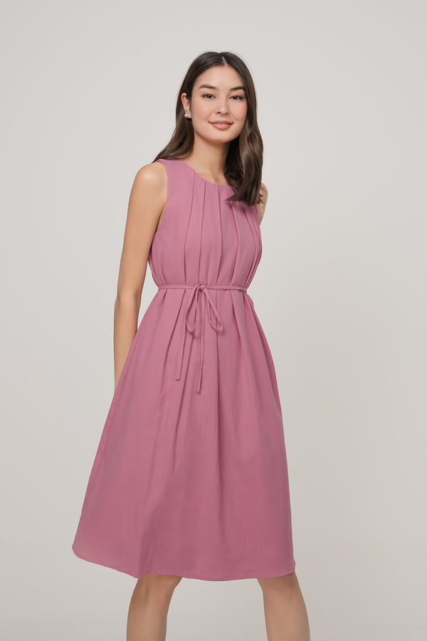 Aira Pleat Midi Dress