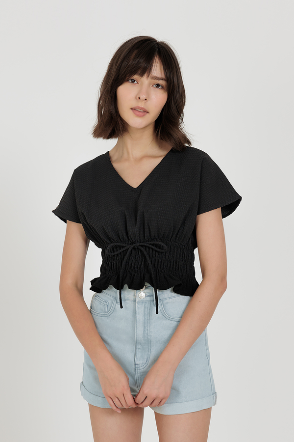 Elenda Shirred Waist Summer Top