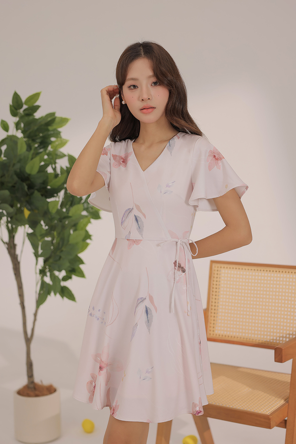 Spring Bloom Flutter Sleeve Dress