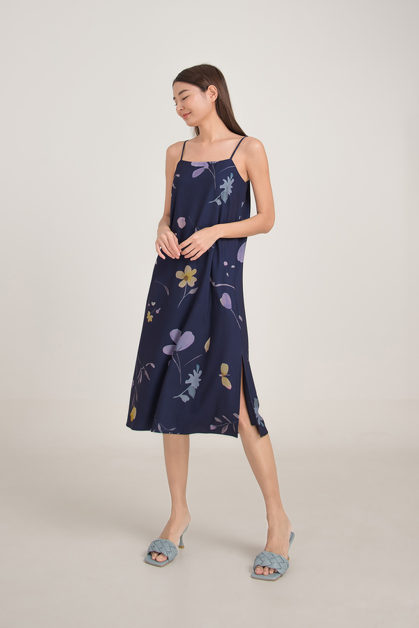 Bouquet Slip Midi Dress